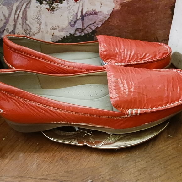 Trotters Leather Orange loafer shoes New!,Size 10W, 🥿Vintage Gift.🎁 💝 - Picture 3 of 16